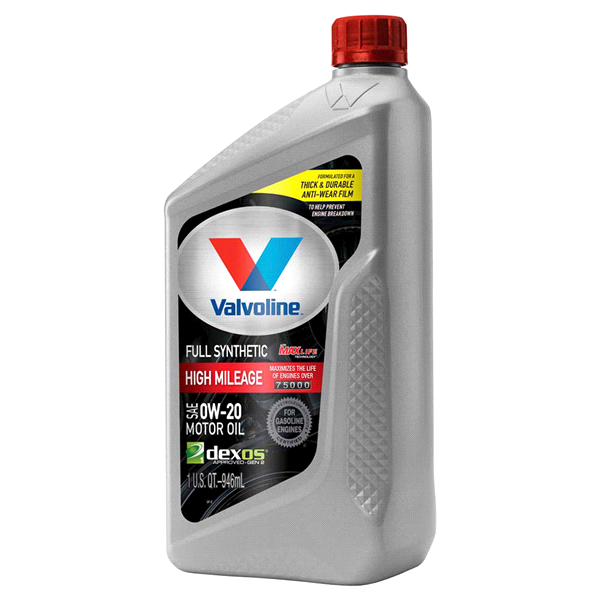 0W-20 Valvoline Full Synthetic High Mileage Motor Oil, 1 Quart