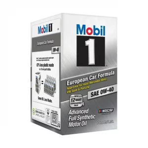 0W-40 Mobil 1 European Car Formula Motor Oil – 12 Quarts