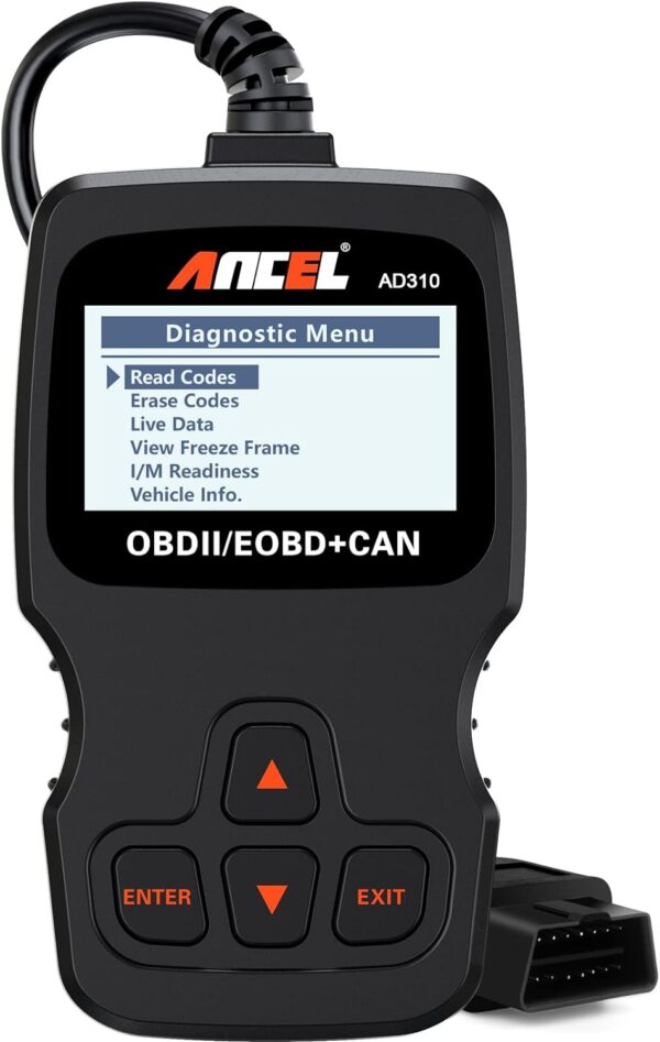 ANCEL AD310 Classic Enhanced Universal OBD II Scanner Car Engine Fault Code Reader CAN Diagnostic Tool for All OBD2 Vehicles Since 1996 & Newer (Black)