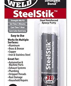 J-B Weld 8267 SteelStik Steel Reinforced Epoxy Putty Stick – 2 oz.