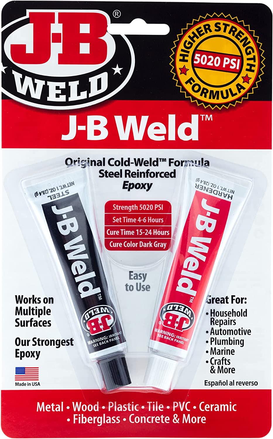 J-B Weld 8265S Original Cold-Weld Steel Reinforced Epoxy – 2 oz.