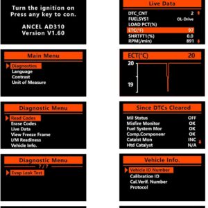ANCEL AD310 Classic Enhanced Universal OBD II Scanner Car Engine Fault Code Reader CAN Diagnostic Tool for All OBD2 Vehicles Since 1996 & Newer (Black)