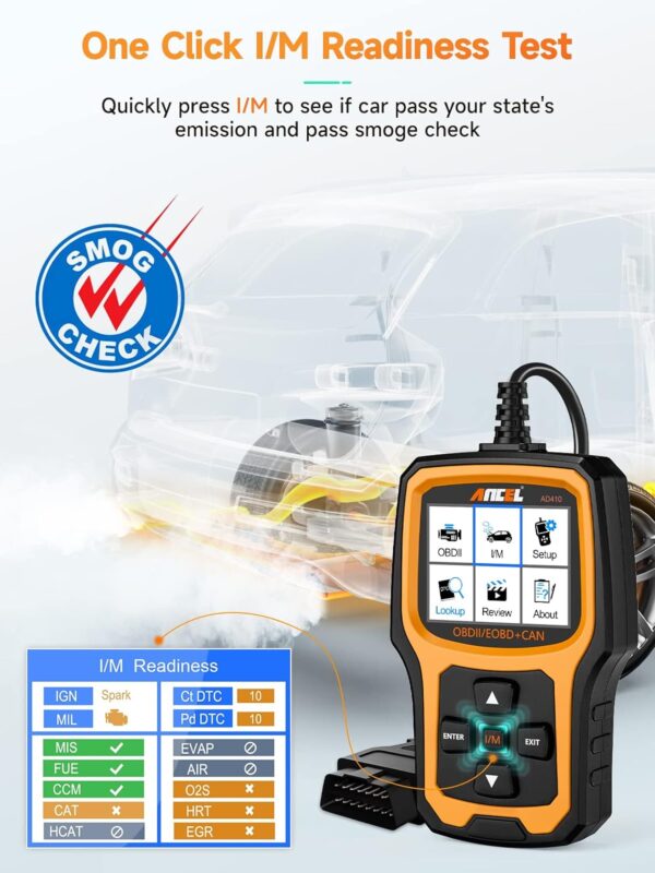 ANCEL AD410 Classic Enhanced Universal OBD II Scanner Car Engine Fault Code Reader CAN Diagnostic Tool for All OBD2 Vehicles Since 1996 & Newer (Black) (Copy)