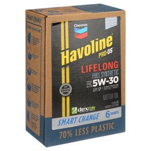 5W-30 Havoline Full Synthetic Motor Oil – 6 Quarts Smart Box