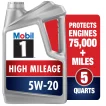 5W-20 Mobil 1 High Mileage Motor Oil 5L