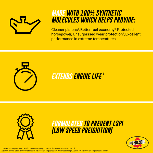 5W-30 Pennzoil Platinum High Mileage Full Synthetic Motor Oil