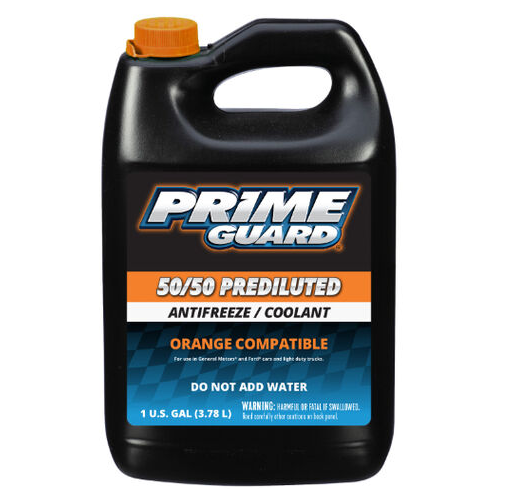 Prime Guard Prediluted Orange Antifreeze 50/50 Coolant 4 litres