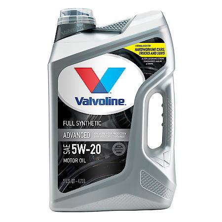 5W-20 Valvoline Advanced Full Synthetic Motor Oil, 5 Quarts