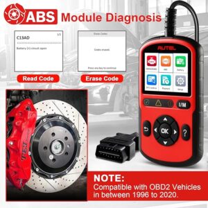 Autolink AL549 OBD2 Check Engine Scanner Code Reader, ABS Diagnostic Tool, Universal Car Battery & Alternator Test By Autel