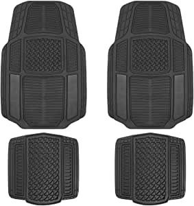 Motor Trend Heavy Duty 4-Piece Rubber Mats-MT-824-BK