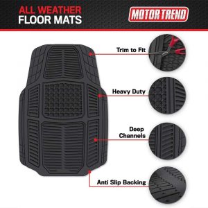 Motor Trend Heavy Duty 4-Piece Rubber Mats-MT-824-BK