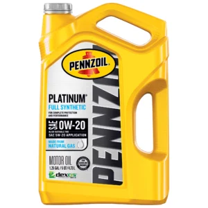 0W-20 Pennzoil Platinum Full Synthetic Motor Oil, 5-Quart