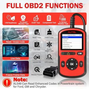 Autolink AL549 OBD2 Check Engine Scanner Code Reader, ABS Diagnostic Tool, Universal Car Battery & Alternator Test By Autel