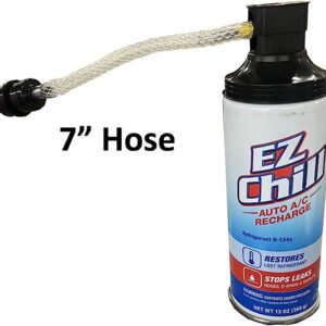 EZ Chill Car Air Conditioner Refrigerant Stop Leak Kit, Restores Lost Refrigerant and Stop Leaks in O Rings, Hoses and Gaskets, Includes Disposable Recharge Hose, 13 Oz